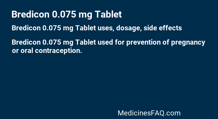 Bredicon 0.075 mg Tablet