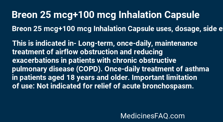 Breon 25 mcg+100 mcg Inhalation Capsule