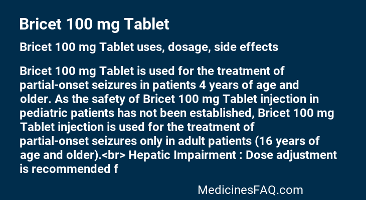 Bricet 100 mg Tablet