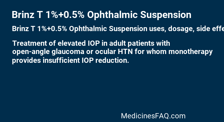 Brinz T 1%+0.5% Ophthalmic Suspension