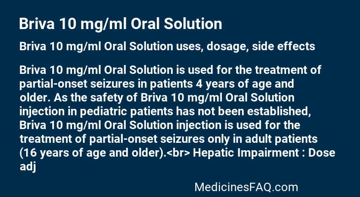 Briva 10 mg/ml Oral Solution