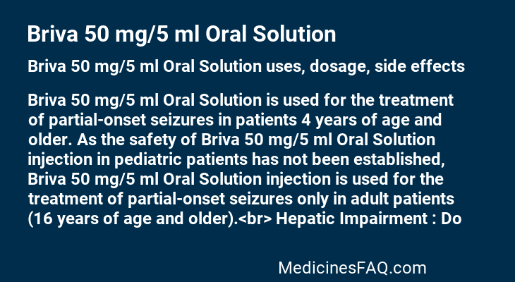 Briva 50 mg/5 ml Oral Solution