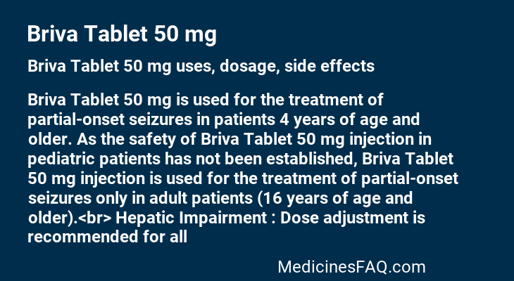 Briva Tablet 50 mg