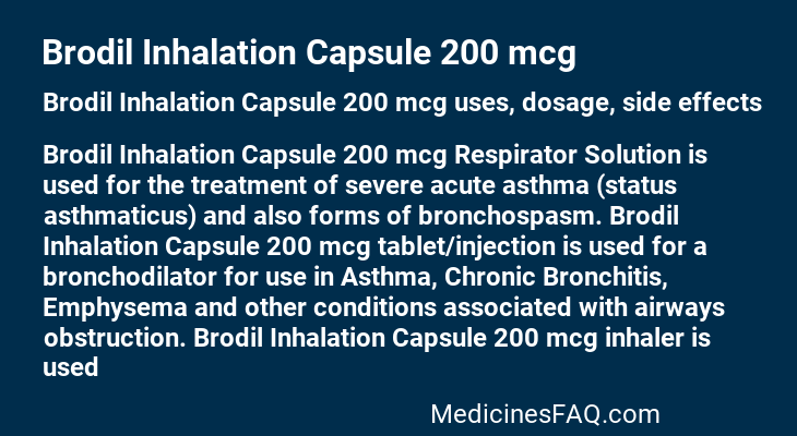 Brodil Inhalation Capsule 200 mcg