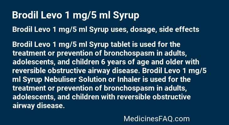 Brodil Levo 1 mg/5 ml Syrup