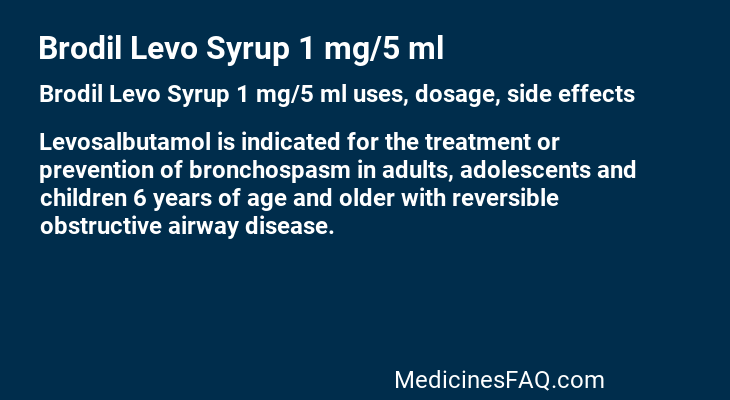 Brodil Levo Syrup 1 mg/5 ml