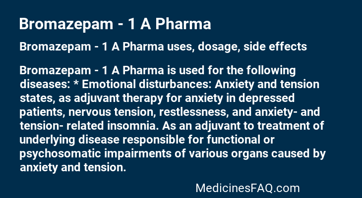 Bromazepam - 1 A Pharma