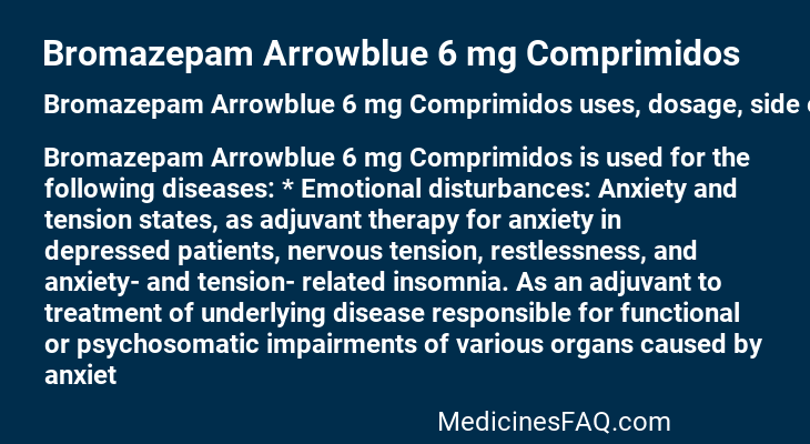 Bromazepam Arrowblue 6 mg Comprimidos