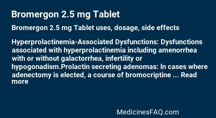 Bromergon 2.5 mg Tablet