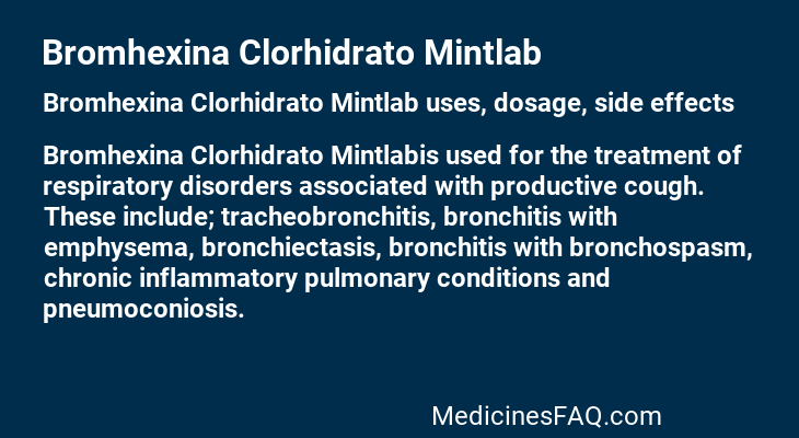 Bromhexina Clorhidrato Mintlab