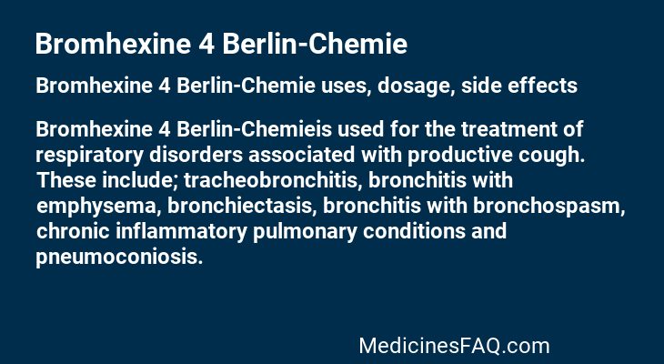 Bromhexine 4 Berlin-Chemie