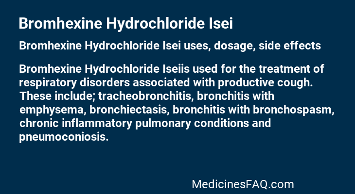 Bromhexine Hydrochloride Isei