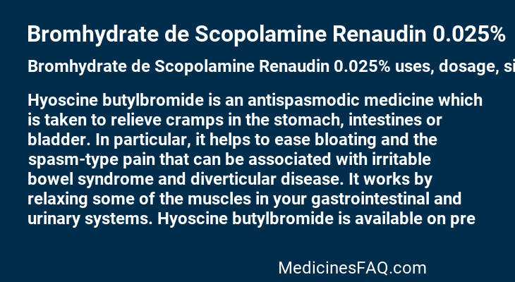 Bromhydrate de Scopolamine Renaudin 0.025%