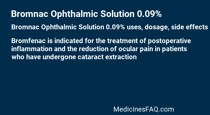 Bromnac Ophthalmic Solution 0.09%