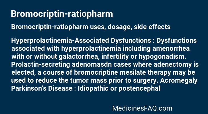 Bromocriptin-ratiopharm