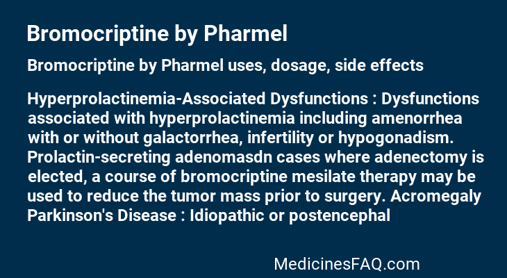 Bromocriptine by Pharmel