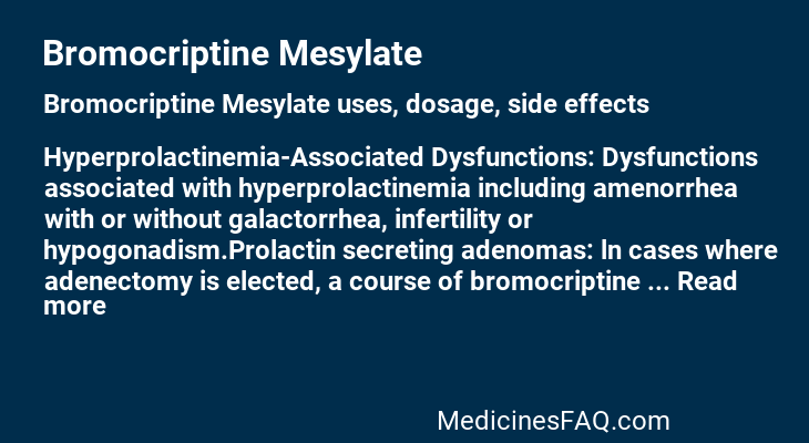 Bromocriptine Mesylate