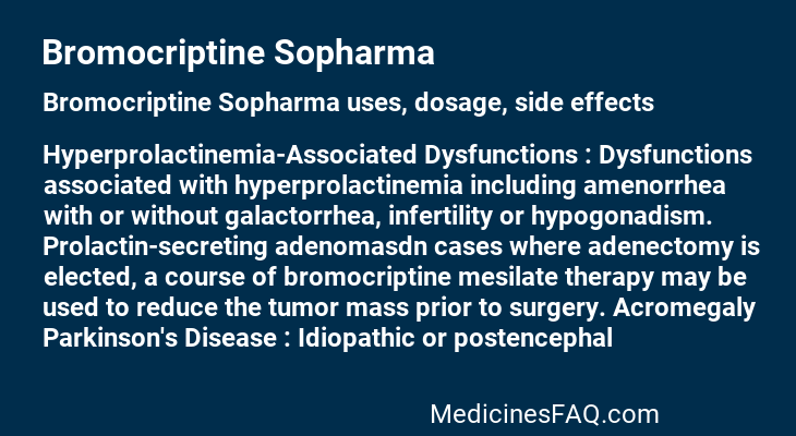 Bromocriptine Sopharma