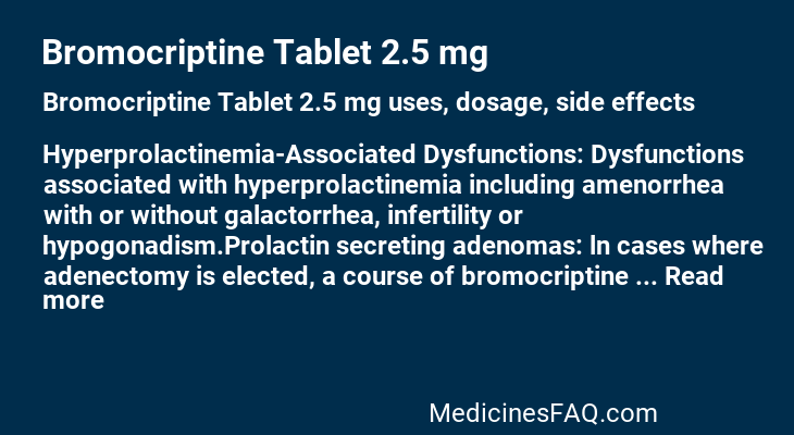 Bromocriptine Tablet 2.5 mg