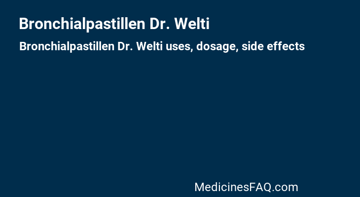 Bronchialpastillen Dr. Welti