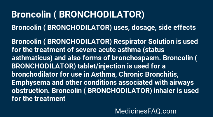 Broncolin ( BRONCHODILATOR)