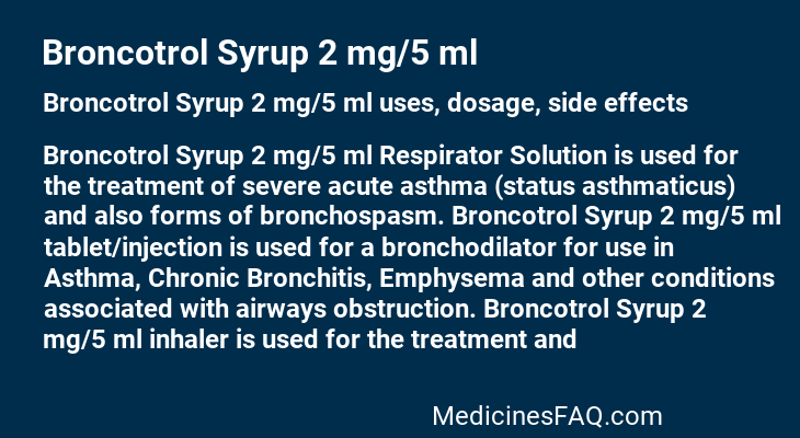 Broncotrol Syrup 2 mg/5 ml