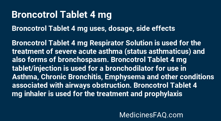 Broncotrol Tablet 4 mg