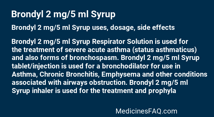 Brondyl 2 mg/5 ml Syrup