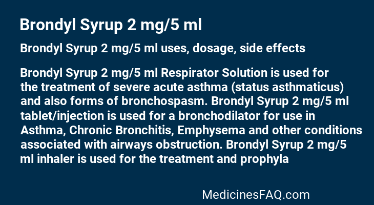 Brondyl Syrup 2 mg/5 ml