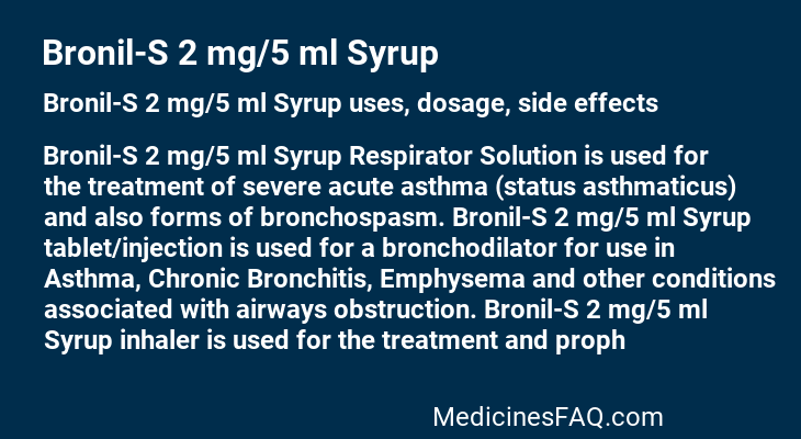 Bronil-S 2 mg/5 ml Syrup