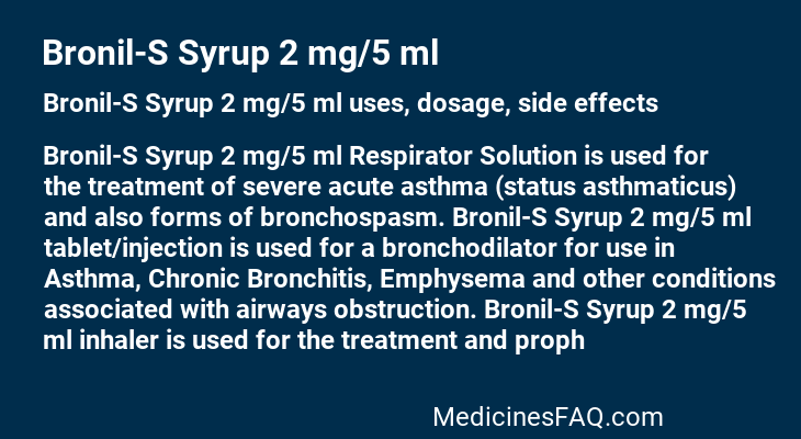 Bronil-S Syrup 2 mg/5 ml