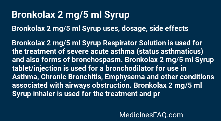 Bronkolax 2 mg/5 ml Syrup