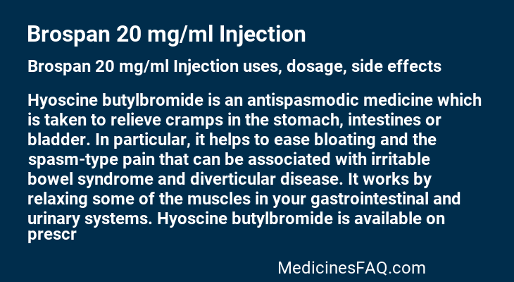 Brospan 20 mg/ml Injection