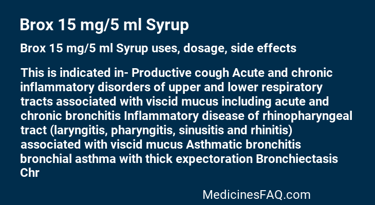 Brox 15 mg/5 ml Syrup