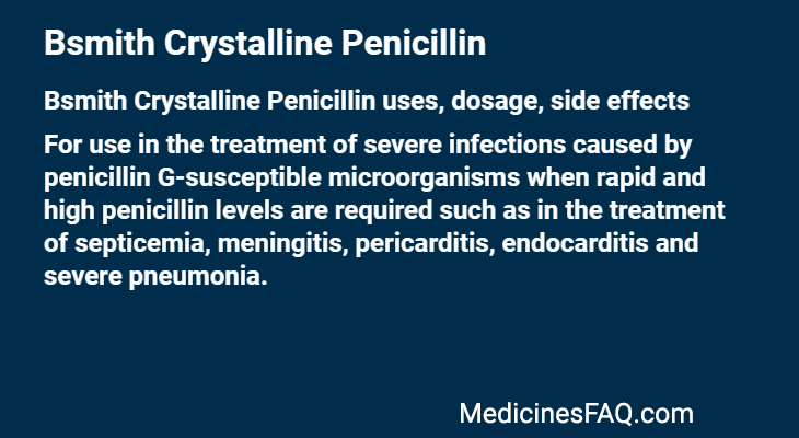 Bsmith Crystalline Penicillin
