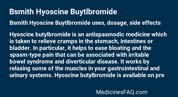 Bsmith Hyoscine Buytlbromide