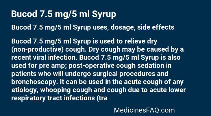 Bucod 7.5 mg/5 ml Syrup