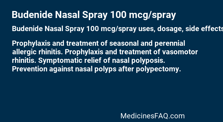 Budenide Nasal Spray 100 mcg/spray