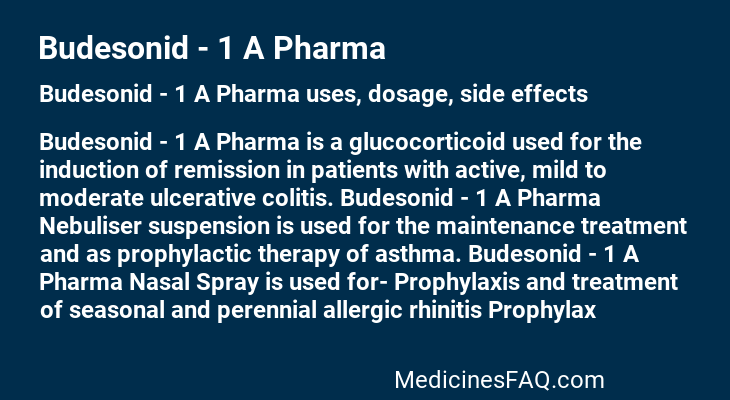 Budesonid - 1 A Pharma