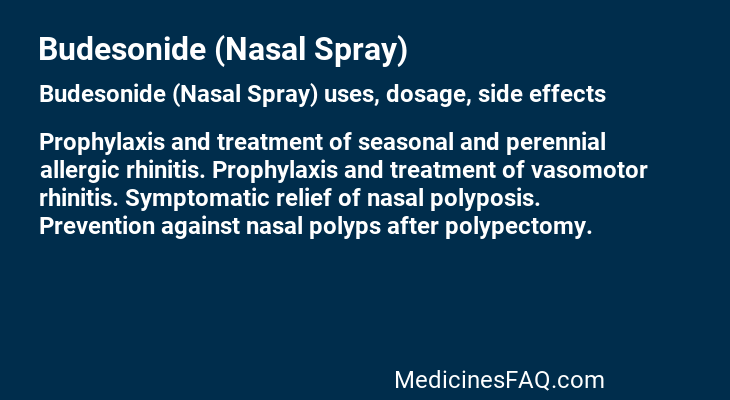 Budesonide (Nasal Spray)