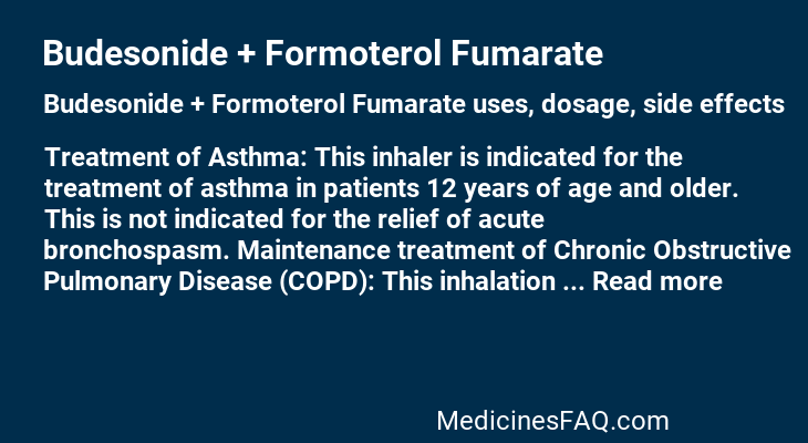 Budesonide + Formoterol Fumarate