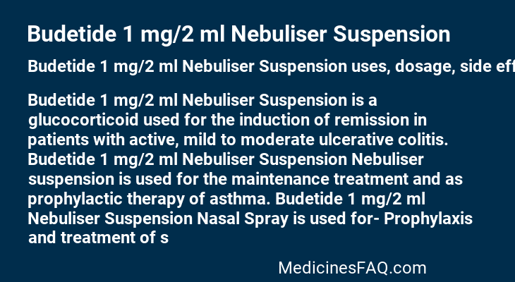 Budetide 1 mg/2 ml Nebuliser Suspension