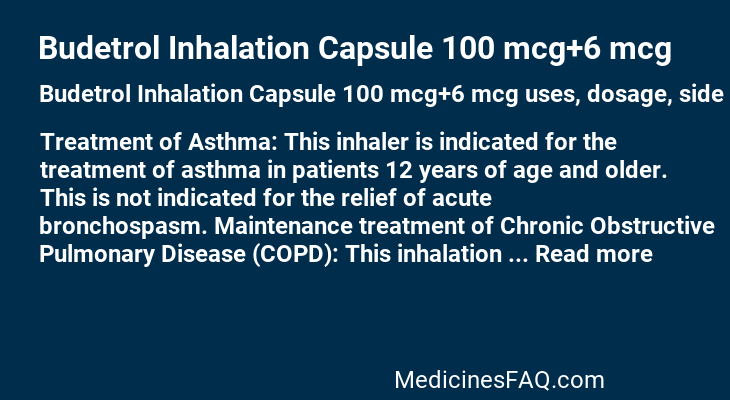 Budetrol Inhalation Capsule 100 mcg+6 mcg