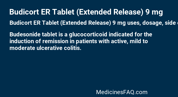 Budicort ER Tablet (Extended Release) 9 mg