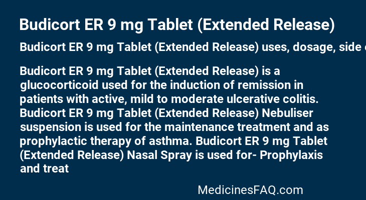 Budicort ER 9 mg Tablet (Extended Release)