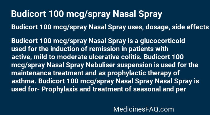 Budicort 100 mcg/spray Nasal Spray