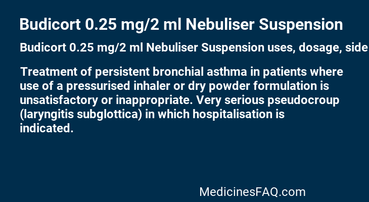 Budicort 0.25 mg/2 ml Nebuliser Suspension