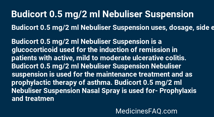 Budicort 0.5 mg/2 ml Nebuliser Suspension