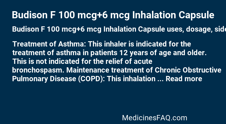 Budison F 100 mcg+6 mcg Inhalation Capsule