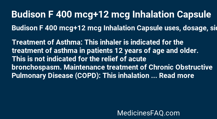 Budison F 400 mcg+12 mcg Inhalation Capsule